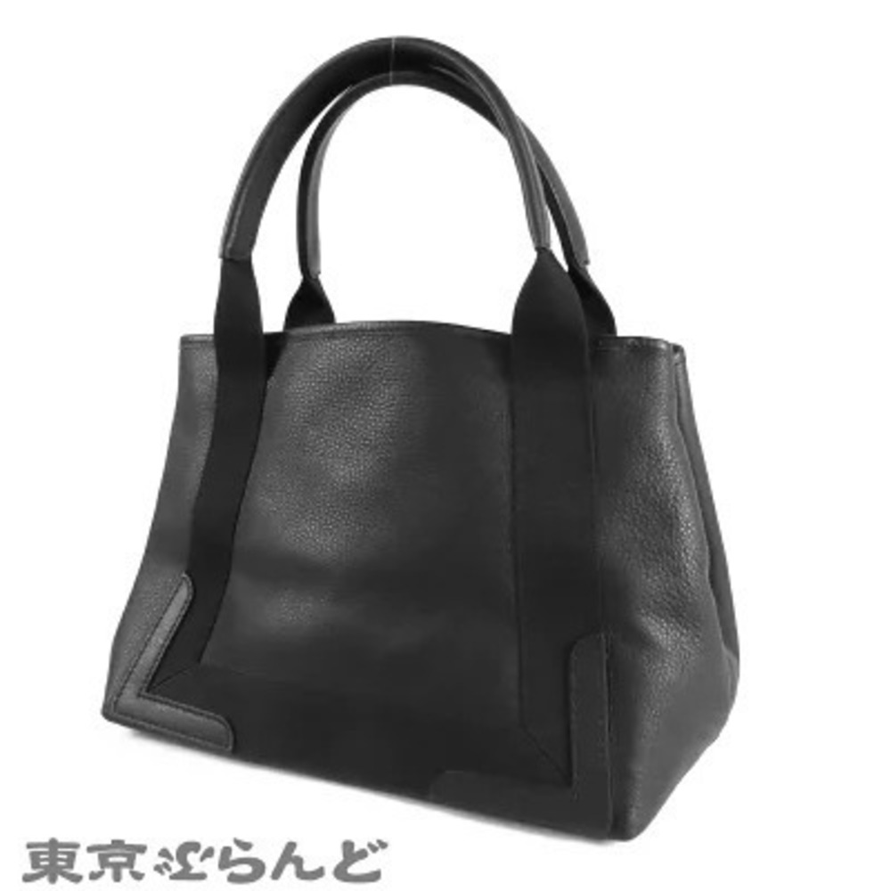 Balenciaga Cabas Black Blue Navy Leather Black Blue